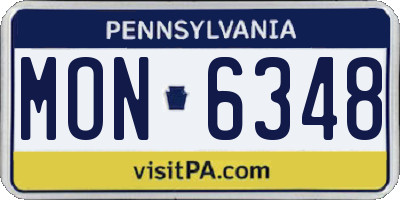 PA license plate MON6348