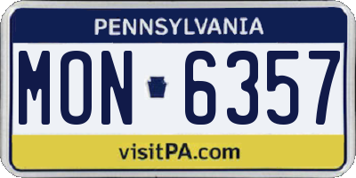 PA license plate MON6357