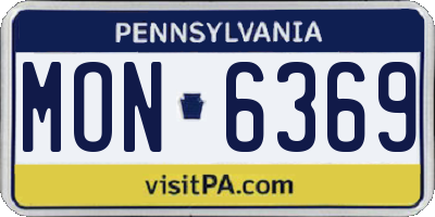 PA license plate MON6369