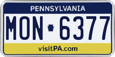 PA license plate MON6377