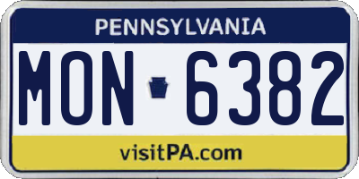 PA license plate MON6382