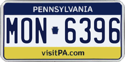 PA license plate MON6396