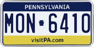 PA license plate MON6410