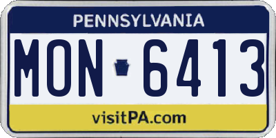 PA license plate MON6413