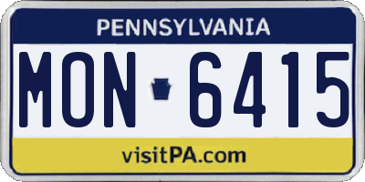 PA license plate MON6415