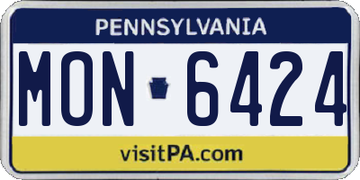 PA license plate MON6424