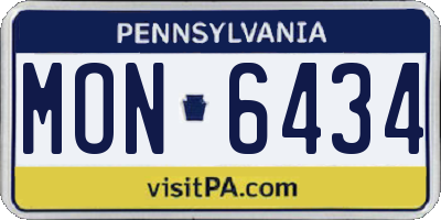 PA license plate MON6434