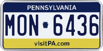 PA license plate MON6436