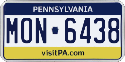PA license plate MON6438