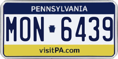 PA license plate MON6439