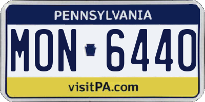 PA license plate MON6440