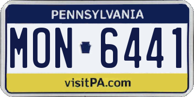 PA license plate MON6441