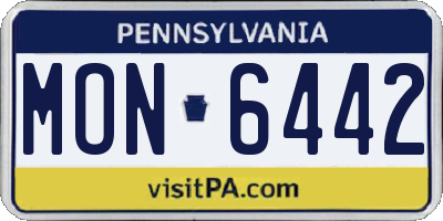 PA license plate MON6442