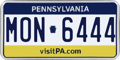 PA license plate MON6444