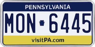 PA license plate MON6445