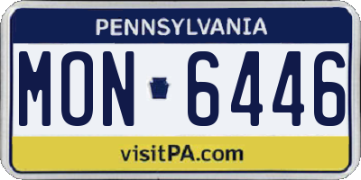 PA license plate MON6446