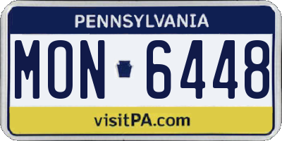PA license plate MON6448