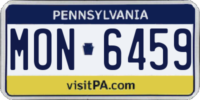 PA license plate MON6459