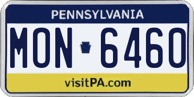 PA license plate MON6460