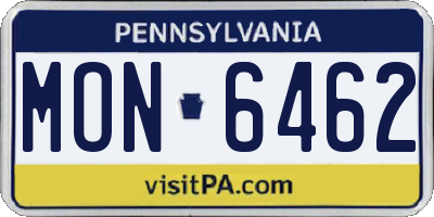 PA license plate MON6462