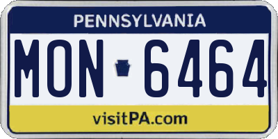 PA license plate MON6464