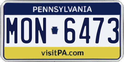 PA license plate MON6473
