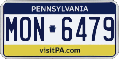 PA license plate MON6479