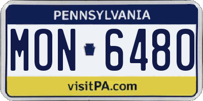 PA license plate MON6480