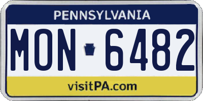 PA license plate MON6482