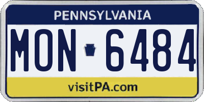 PA license plate MON6484