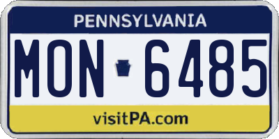 PA license plate MON6485