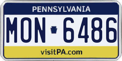 PA license plate MON6486