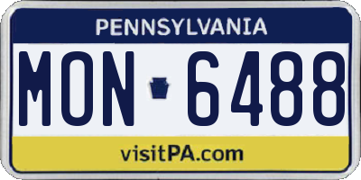 PA license plate MON6488