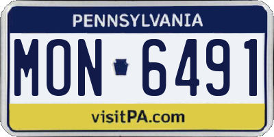 PA license plate MON6491