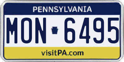 PA license plate MON6495