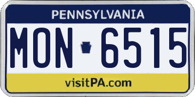 PA license plate MON6515