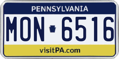 PA license plate MON6516