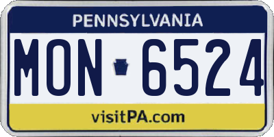 PA license plate MON6524