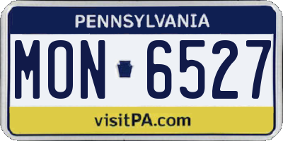 PA license plate MON6527