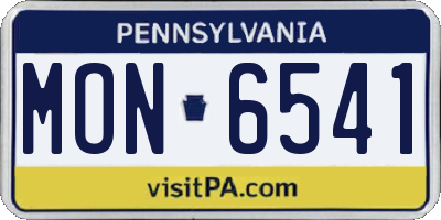 PA license plate MON6541