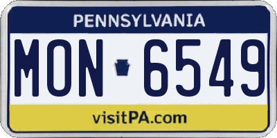 PA license plate MON6549