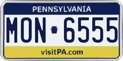 PA license plate MON6555