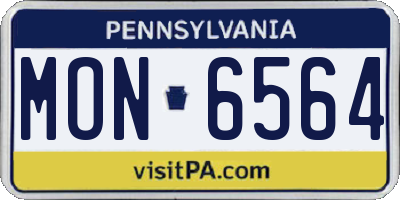 PA license plate MON6564