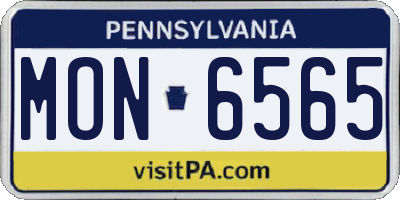 PA license plate MON6565