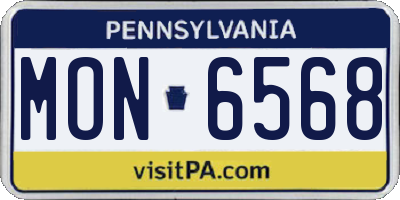 PA license plate MON6568