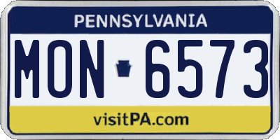 PA license plate MON6573