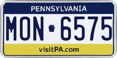 PA license plate MON6575