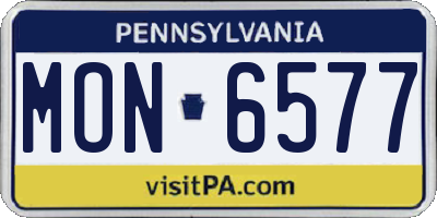 PA license plate MON6577