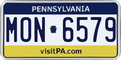 PA license plate MON6579