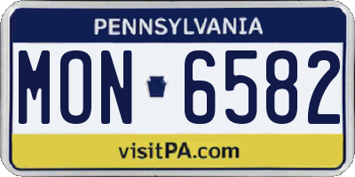 PA license plate MON6582